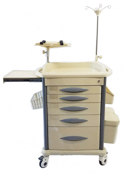 MS3C-110CR, Lite Mobile Emergency Crash Cart with Accessories, Free dock-to-dock shipping included