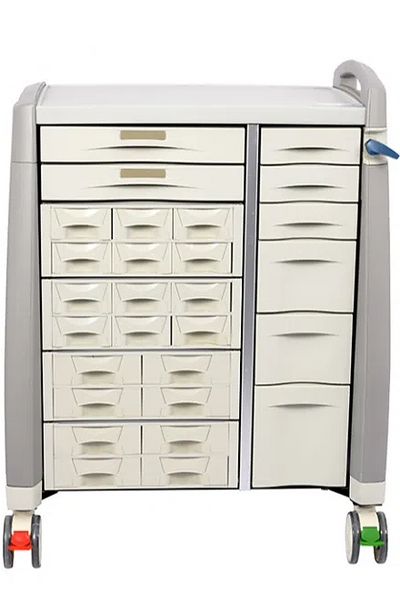 MS3C-750PC, Medication Cart w/ 20 Bin Cassettes, 8 Drawers & Keyless Lock